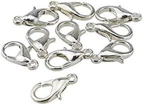 img 4 attached to Pack of 100 Stainless Steel Lobster Claw Clasps, 7x12mm Size, Silver Plated, Ideal for Jewelry Making - Necklaces, Bracelets