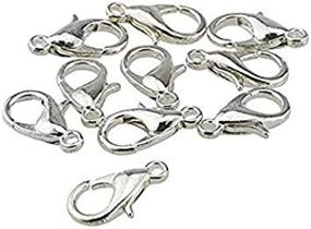 img 3 attached to Pack of 100 Stainless Steel Lobster Claw Clasps, 7x12mm Size, Silver Plated, Ideal for Jewelry Making - Necklaces, Bracelets