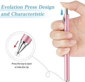 img 3 attached to Mixoo Retractable Stylus: High Sensitivity Universal Touch Screen Pen with 3 Replaceable Disc Tips for iPad, iPhone, and Capacitive Devices – Rose Gold