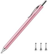 mixoo retractable stylus: high sensitivity universal touch screen pen with 3 replaceable disc tips for ipad, iphone, and capacitive devices – rose gold logo