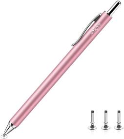 img 4 attached to Mixoo Retractable Stylus: High Sensitivity Universal Touch Screen Pen with 3 Replaceable Disc Tips for iPad, iPhone, and Capacitive Devices – Rose Gold