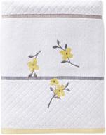 🌸 spring garden bath towel by skl home - p0758000805103 - white - embroidered - bath towel logo