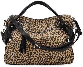 img 2 attached to 👜 Segater Leopard Handbag: Stylish Leather Shoulder Women's Handbags, Wallets, and Hobo Bags