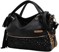 👜 segater leopard handbag: stylish leather shoulder women's handbags, wallets, and hobo bags logo