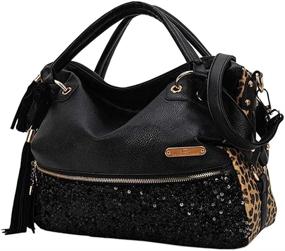 img 4 attached to 👜 Segater Leopard Handbag: Stylish Leather Shoulder Women's Handbags, Wallets, and Hobo Bags