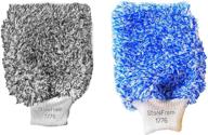🧤 1776 store microfiber car wash mitt set of 2 - premium quality, large size (blue and black), machine washable logo