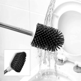 img 2 attached to 2-in-1 Silicone Toilet Brush and Holder Set for Efficient Bathroom Cleaning, Long Handle Scrubber for Toilet Corners, Floors & Walls