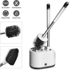 img 3 attached to 2-in-1 Silicone Toilet Brush and Holder Set for Efficient Bathroom Cleaning, Long Handle Scrubber for Toilet Corners, Floors & Walls