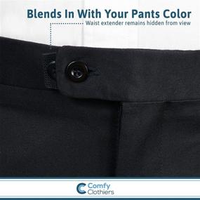 img 1 attached to 👖 Enhance Your Comfort: Comfy Clothiers Elastic Waist Extenders for Pants and Shorts - Black (Set of 5)