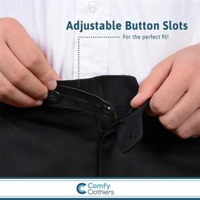 img 2 attached to 👖 Enhance Your Comfort: Comfy Clothiers Elastic Waist Extenders for Pants and Shorts - Black (Set of 5)