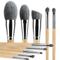 💄 premium lofrcin makeup brush set - 10 pcs with wood logs handle for synthetic foundation, eyeshadow, concealer, eyeliner, blush, and lip makeup brushes logo