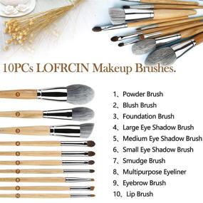 img 3 attached to 💄 Premium LOFRCIN Makeup Brush Set - 10 PCs with Wood Logs Handle for Synthetic Foundation, Eyeshadow, Concealer, Eyeliner, Blush, and Lip Makeup Brushes