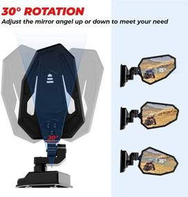 img 2 attached to 🔍 Kemimoto X3 Алюминиевые боковые зеркала - Совместимы с Can Am Maverick X3/X3 Max (2017-2022) - Идеальны для транспортных средств с лобовым стеклом