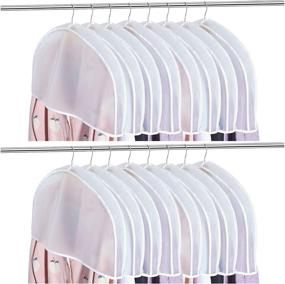 img 4 attached to 👚 8-Piece Shoulder Covers & Garment Bags for Closet Storage: Protect Your Suits, Coats, Jackets, and Dresses