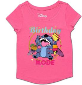 img 2 attached to Disney Stitch Birthday Blouse Sleeve Girls' Clothing