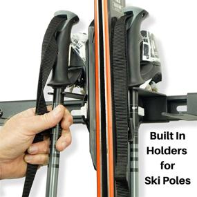img 2 attached to 🎿 Efficient Indoor Ski Storage: Koova Snow Ski Rack Wall Mount - Holds 4 Pairs of Skis and Poles Securely, Made in USA