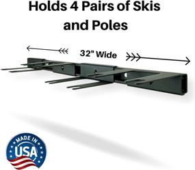img 1 attached to 🎿 Efficient Indoor Ski Storage: Koova Snow Ski Rack Wall Mount - Holds 4 Pairs of Skis and Poles Securely, Made in USA