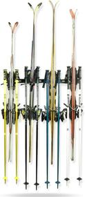 img 4 attached to 🎿 Efficient Indoor Ski Storage: Koova Snow Ski Rack Wall Mount - Holds 4 Pairs of Skis and Poles Securely, Made in USA