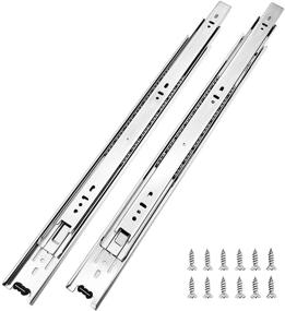 img 4 attached to 💪 High-Quality 10-Inch Full Extension Ball Bearing Drawer Slides, Set of 10 Pairs - Supports up to 100 lbs