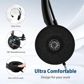 img 2 attached to 🎧 Professional USB Headset with Noise Cancelling Microphone - Perfect for Laptop, PC, Skype, Zoom, Webinar, Call Center, Office