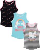 🎀 dreamstar girls' tank top trio – graphic sleeveless shirts (big girl) logo