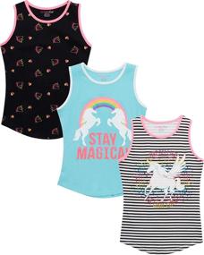 img 4 attached to 🎀 Dreamstar Girls' Tank Top Trio – Graphic Sleeveless Shirts (Big Girl)