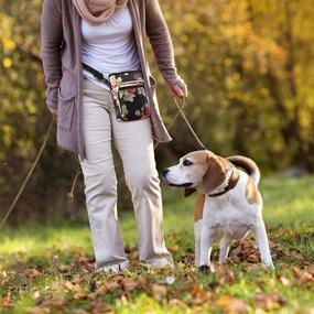 img 3 attached to 🐶 Convenient SUPPETS Dog Treat Pouch with Waist Belt, Metal Clip, and Poop Bag Dispenser for Pet Training - Peony Design