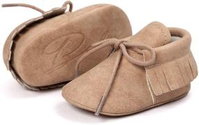 img 2 attached to 👞 Stylish Loafers with Tassels: Anti Slip Moccasins for Toddler Boys