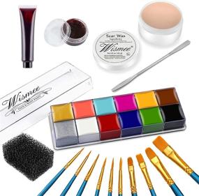 img 4 attached to 🎭 Wismee Pro SFX Makeup Special Effects Kit: 12-Color Face and Body Paint with Scar Wax, Brushes, Tools, and Fake Blood"