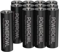⚡ high capacity rechargeable aa batteries: powerowl 2800mah nimh - pack of 12 logo