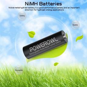 img 1 attached to ⚡ High Capacity Rechargeable AA Batteries: POWEROWL 2800mAh NiMH - Pack of 12