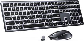 img 4 attached to 🔌 PEIOUS Backlit Wireless Keyboard and Mouse: Rechargeable USB Illuminated Combo for Mac and Windows 7/8/10