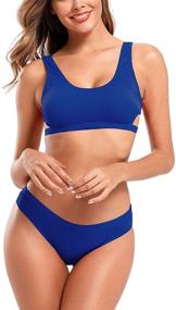 img 4 attached to 👙 Ribbed Cutout Swimsuits for Women by SHEKINI - Trendy Women's Clothing