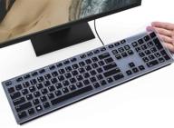 black keyboard cover for dell km636 wireless keyboard & dell kb216 wired keyboard & dell optiplex 5250 3050 3240 5460 7450 7050 & dell inspiron aio 3475/3670/3477 all-in-one desktop keyboard logo