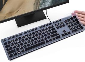 img 4 attached to Black Keyboard Cover for Dell KM636 Wireless Keyboard & Dell KB216 Wired Keyboard & Dell Optiplex 5250 3050 3240 5460 7450 7050 & Dell Inspiron AIO 3475/3670/3477 All-in-one Desktop Keyboard