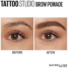 img 1 attached to 💁 Помада для бровей Maybelline Tattoo Studio - долговременное, накапливаемое средство для макияжа бровей в среднем коричневом цвете - 0,106 унций