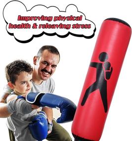 img 1 attached to 🥊 Indoor Portable Kids & Women's Inflatable Freestanding Punching Bag - Weighted Boxing Bag for Karate, Taekwondo, MMA Practices