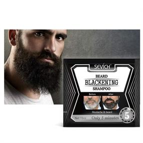 img 1 attached to 🧔 SEVICH Black Beard Dye Shampoo: Repair Grey Coverage, Mustache Conditioner, Softener - Fragrance Free