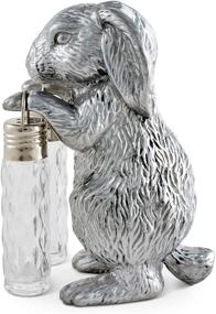 img 2 attached to 🐇 Arthur Court Designs Aluminum Bunny Stand: A Stylish Holder for Glass Hanging Salt and Pepper Shakers, 4.5 Inches Tall