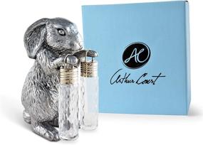 img 4 attached to 🐇 Arthur Court Designs Aluminum Bunny Stand: A Stylish Holder for Glass Hanging Salt and Pepper Shakers, 4.5 Inches Tall