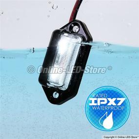 img 2 attached to 🚗 Светильник для номерного знака прицепа с LED-подсветкой [DOT FMVSS 108] [SAE L] [черная отделка] [накладной монтаж] [водонепроницаемый] [12V пост. тока] - Подсветка шага и номерного знака для UTV ATV прицепа грузовика RV лодки