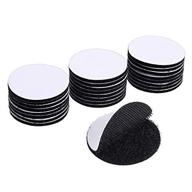 industrial strength hook loop dots: 24-piece black round self adhesive tape 🔘 for heavy duty carpet gripper tools hanging and wall decor - round style 1 logo