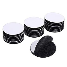 img 4 attached to Industrial Strength Hook Loop Dots: 24-Piece Black Round Self Adhesive Tape 🔘 for Heavy Duty Carpet Gripper Tools Hanging and Wall Decor - Round Style 1