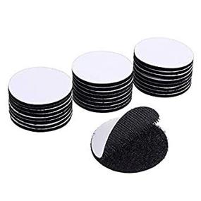 img 3 attached to Industrial Strength Hook Loop Dots: 24-Piece Black Round Self Adhesive Tape 🔘 for Heavy Duty Carpet Gripper Tools Hanging and Wall Decor - Round Style 1