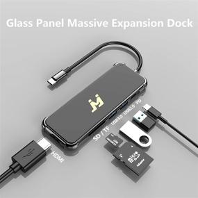 img 3 attached to 🔌 JVJ USB C Hub: 6 in 1 Multiport Adapter for MacBook Pro/Air - 4K HDMI, USB3.0, TF/SD Card Reader, Thunderbolt 3, Power Delivery Type C
