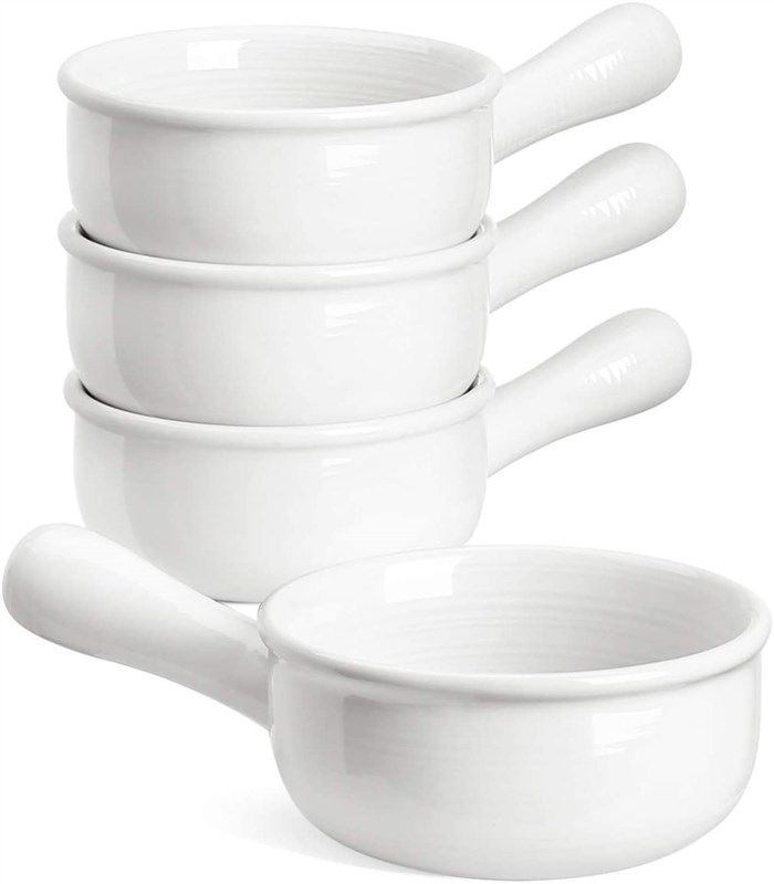 Blue French Onion Soup Bowls With Handles, 26 Ounce for Soup