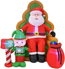 img 3 attached to 6-Ft Santa Claus Inflatable Chair Decoration with Elf for Home, Garden, Lawn, Yard, Party, Indoors & Outdoors