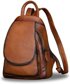img 3 attached to 🎒 Vintage Handmade Leather Rucksack Backpack for Women - Handbags and Wallets