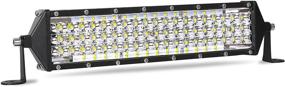 img 4 attached to 🔦 Zmoon 12" LED Light Bar 264W - 26400LM, 5-Row Spot Flood Combo Beam Work Lights for Jeep/ATV/UTV/Truck/Boat, 12V/24V Off-Road LED Fog Lights