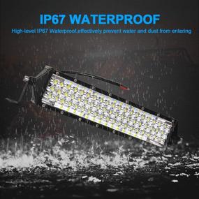 img 2 attached to 🔦 Zmoon 12" LED Light Bar 264W - 26400LM, 5-Row Spot Flood Combo Beam Work Lights for Jeep/ATV/UTV/Truck/Boat, 12V/24V Off-Road LED Fog Lights